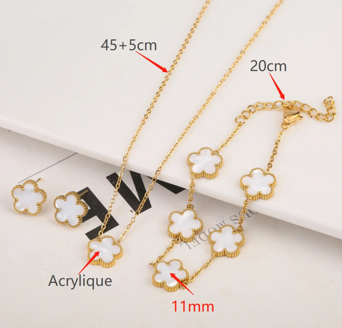 Stainless Steel Clover Flower Bracelet