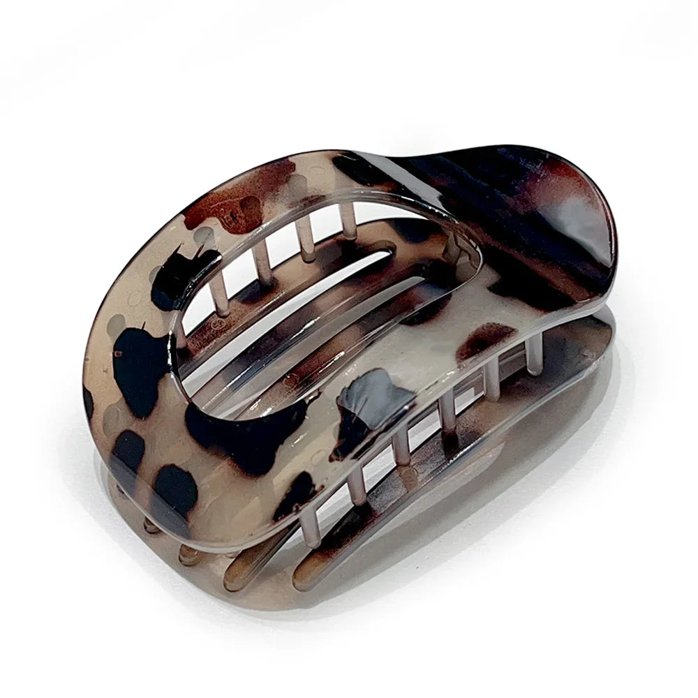 Leopard Matte Oval Hair Claw Clip