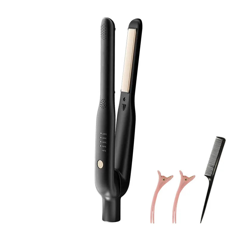 2-in-1 Mini Hair Straightener & Curler – Ceramic Fast Heating Portable Flat Iron