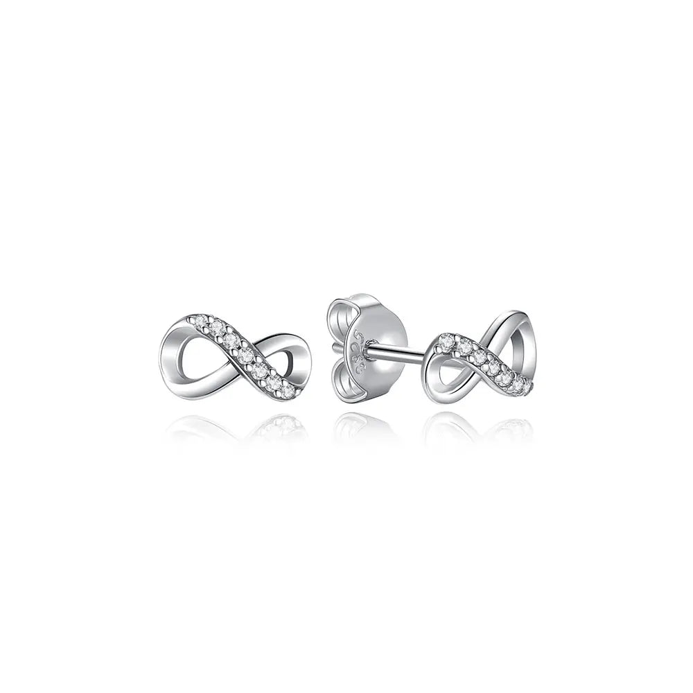 925 Sterling Silver Stud & Hoop Earrings Set