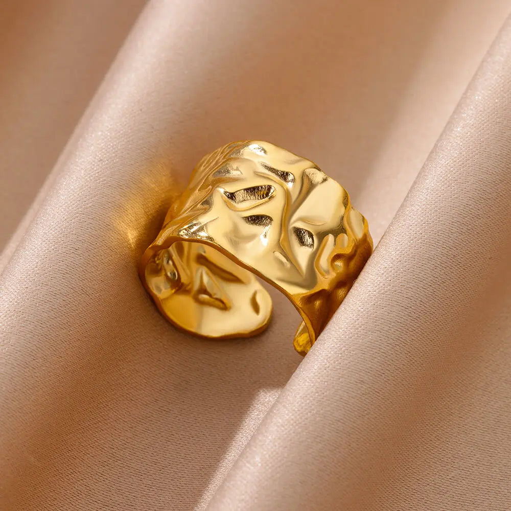 Stainless Steel Chunky Wide Ring