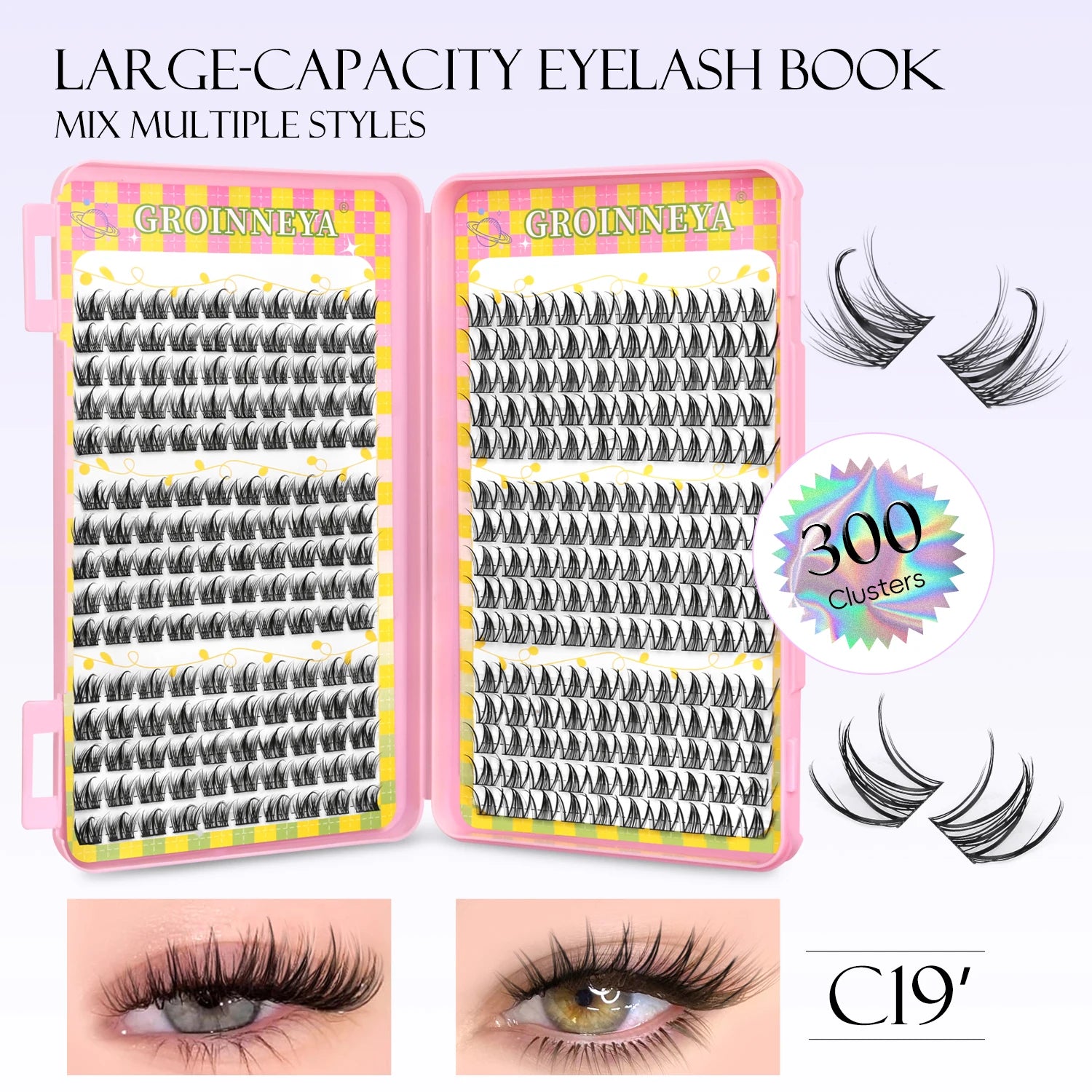 GROINNEYA 320PCS Lash Cluster Tray