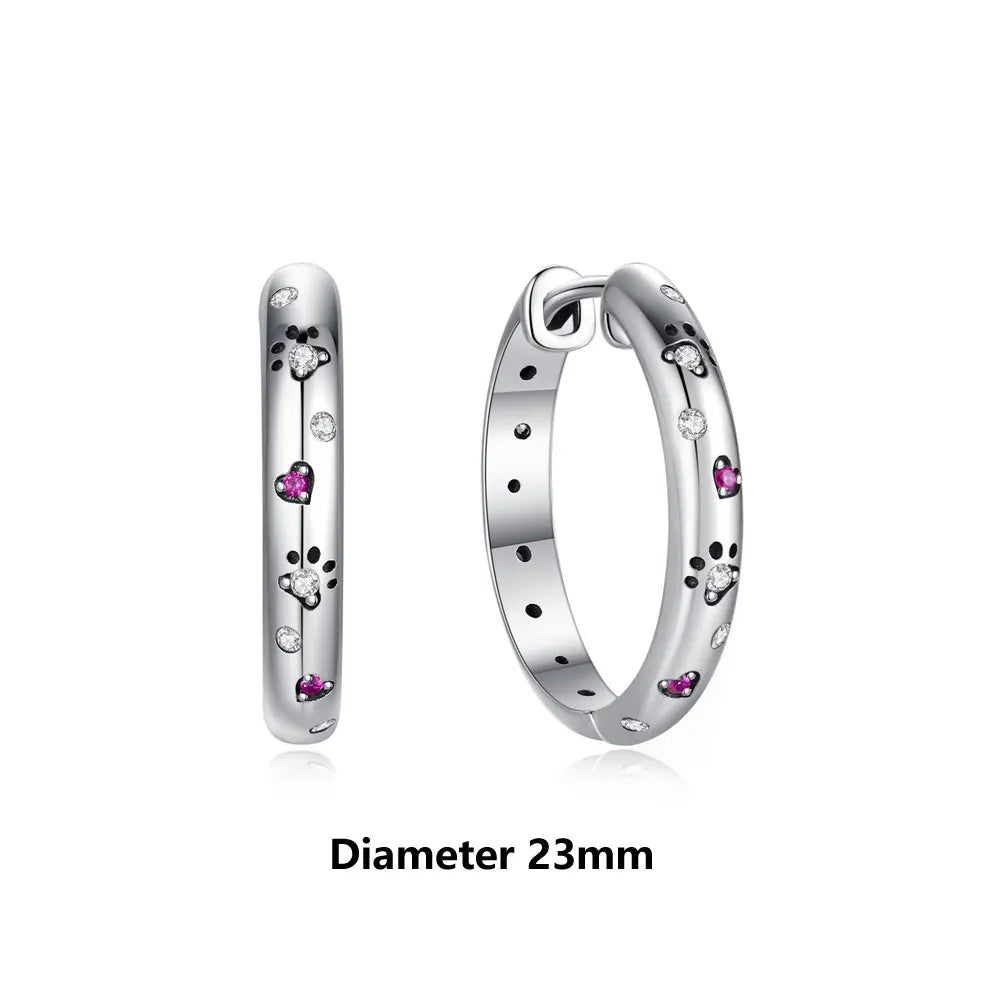 925 Sterling Silver Stud & Hoop Earrings Set