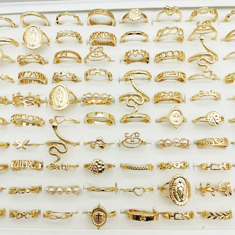30pcs Gold Finger Rings Set – Snake Butterfly