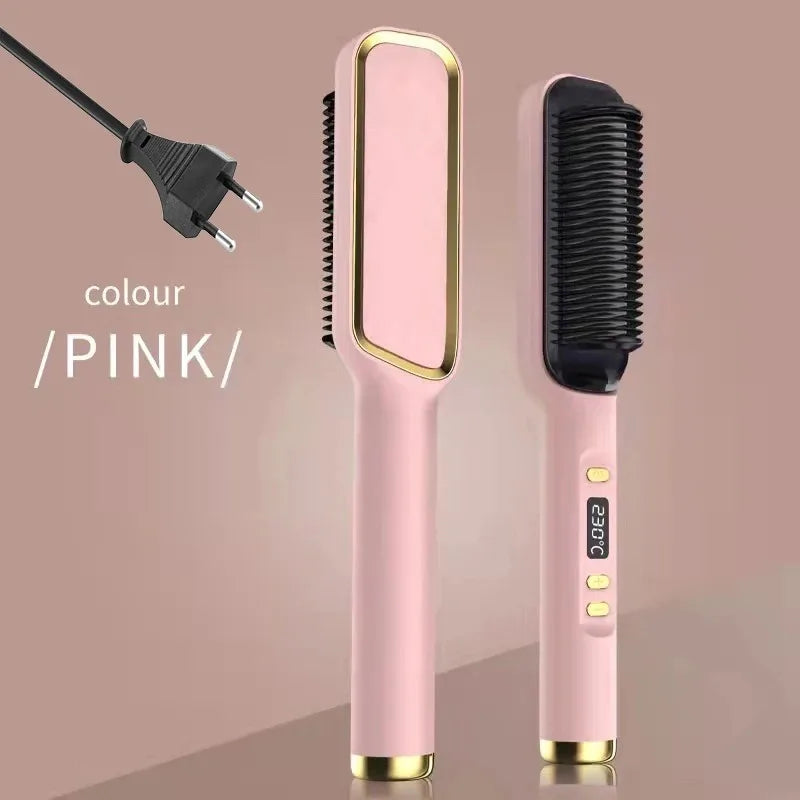 Electric Hot Comb – Negative Ion Anti-Scald Hair Straightening Styling Brush