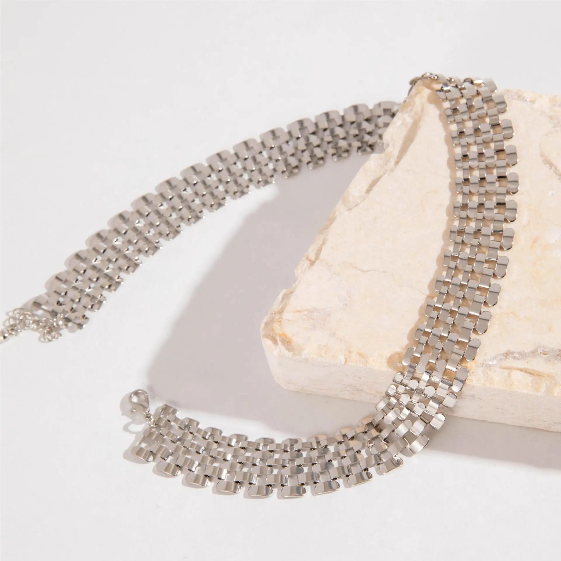 Docona Punk Heavy Metal Chain Choker Necklace