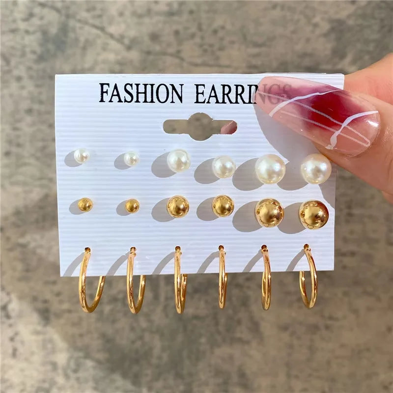 Geometric Hoop Earrings Set
