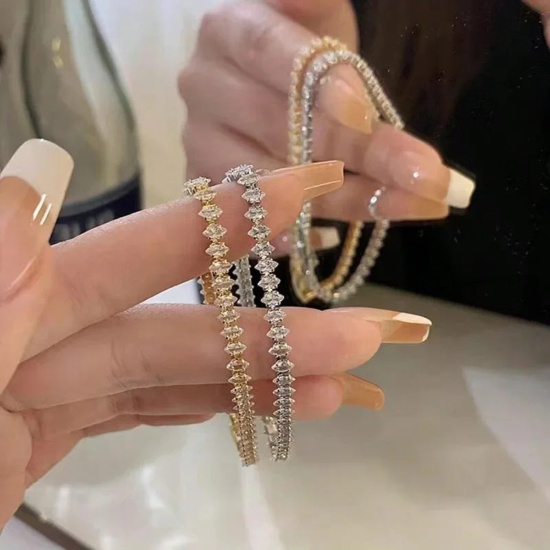 Luxury Roman Crystal Geometric Tennis Bracelet