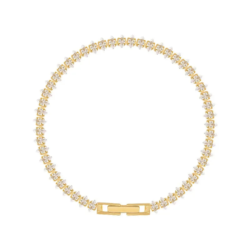 Luxury Roman Crystal Geometric Tennis Bracelet