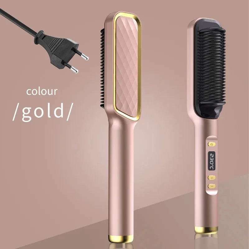 Electric Hot Comb – Negative Ion Anti-Scald Hair Straightening Styling Brush