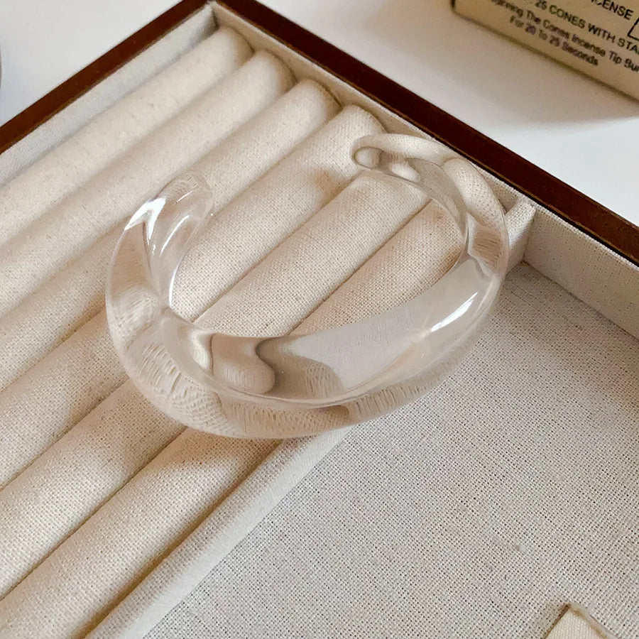 Smooth Round Acrylic Cuff Bangles Bracelet