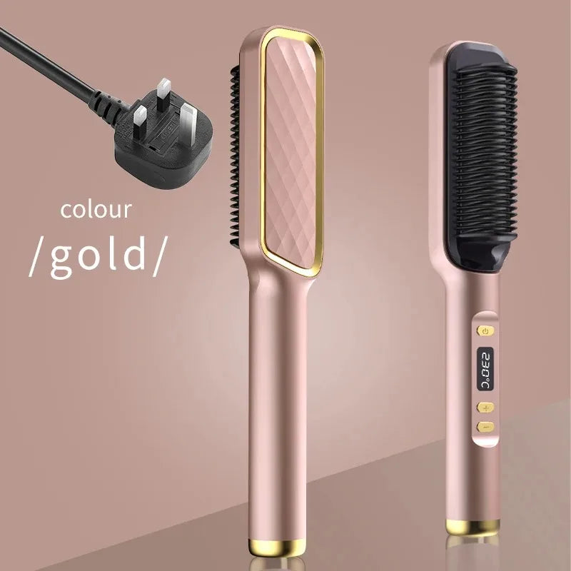 Electric Hot Comb – Negative Ion Anti-Scald Hair Straightening Styling Brush