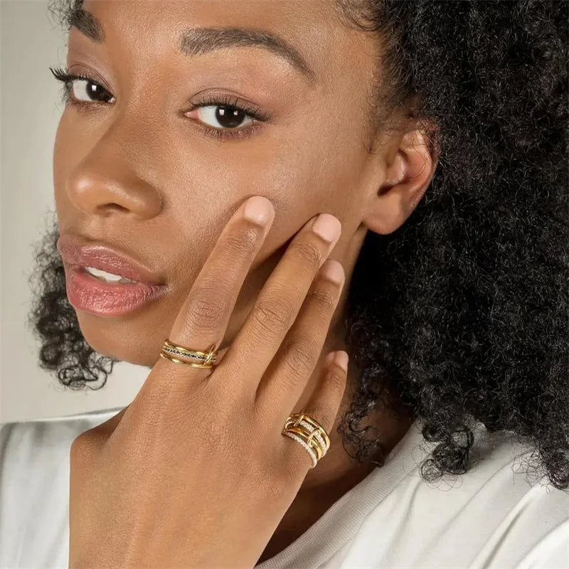 Two-Tone Copper Stackable Ring for Women