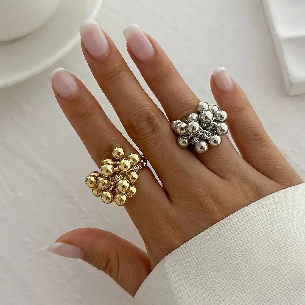 Irregular Ball Ring Punk Style Opening Ring