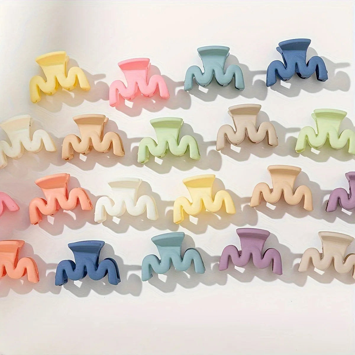 20 Pcs Solid Color Matte Hollow Hair Claw Clips