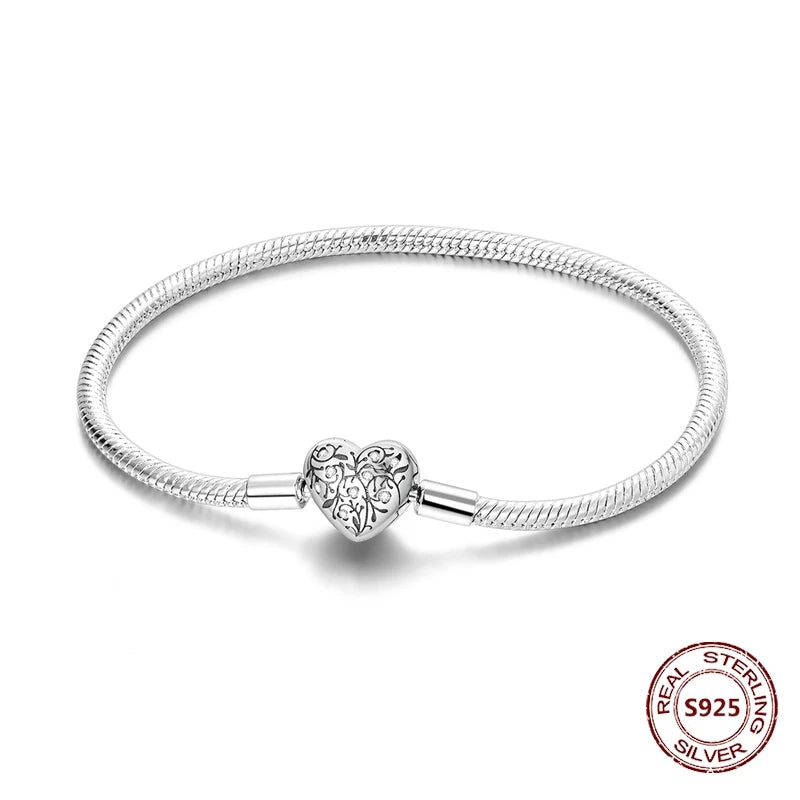 Star Moon Sun 925 Silver Charm Bracelet