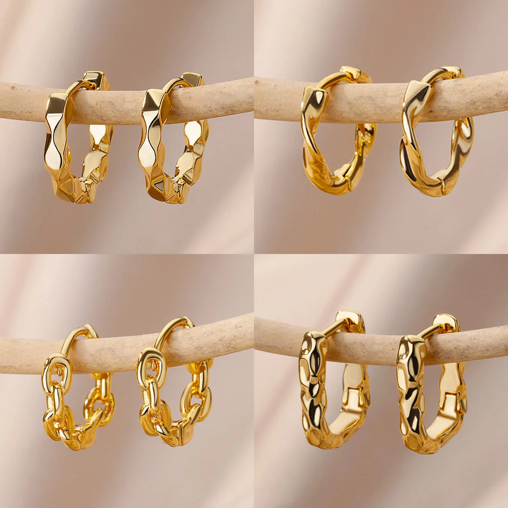 Elegant Round Stainless Steel Hoop Earrings