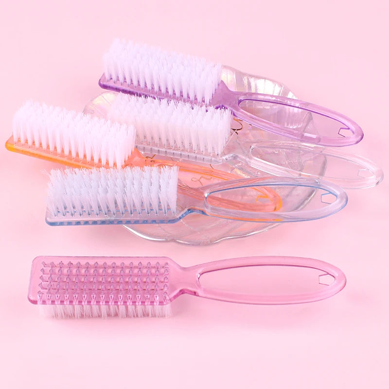 4Pcs Transparent Nail Brush Cleaning Brushes