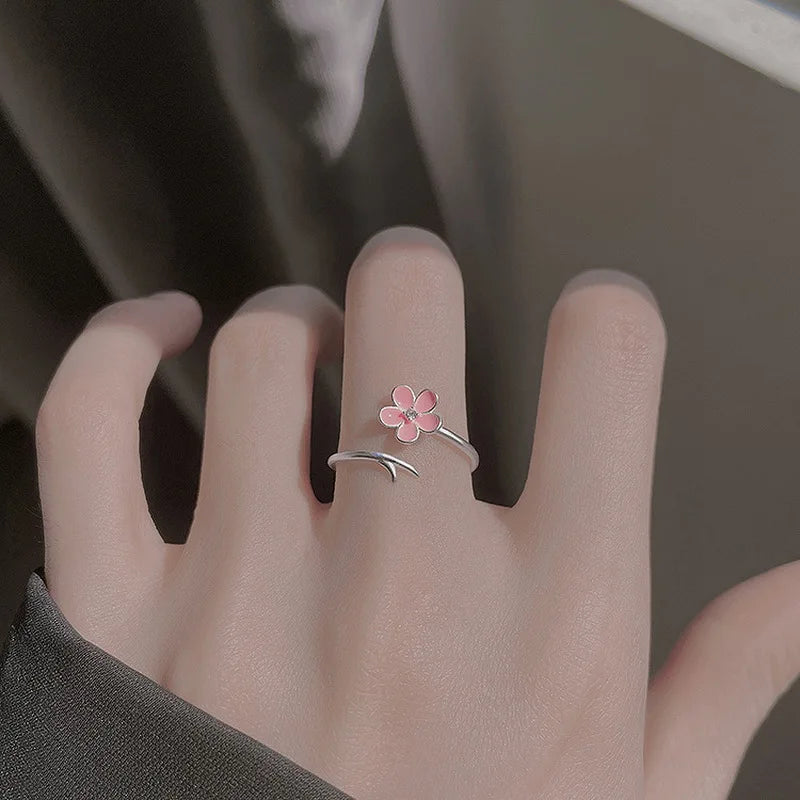 Luxury Zircon Flower Open Ring – Cubic Zirconia Rose/Tulip