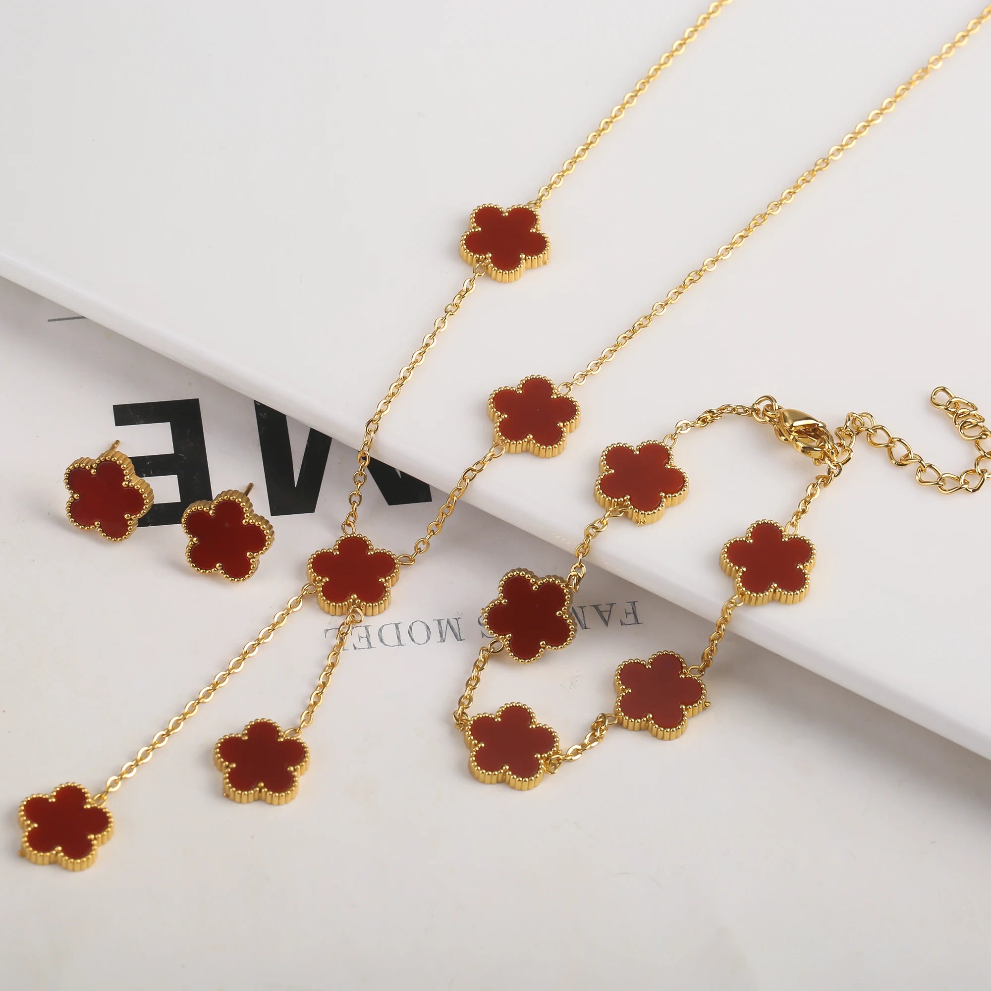 Stainless Steel Clover Flower Bracelet