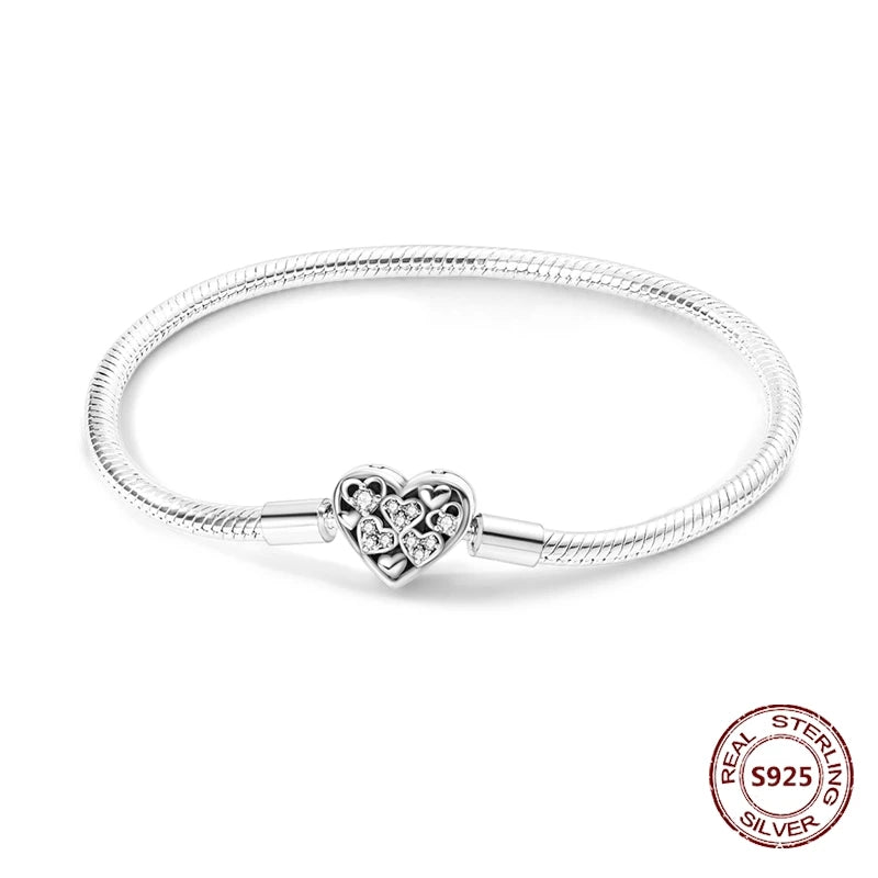 Star Moon Sun 925 Silver Charm Bracelet