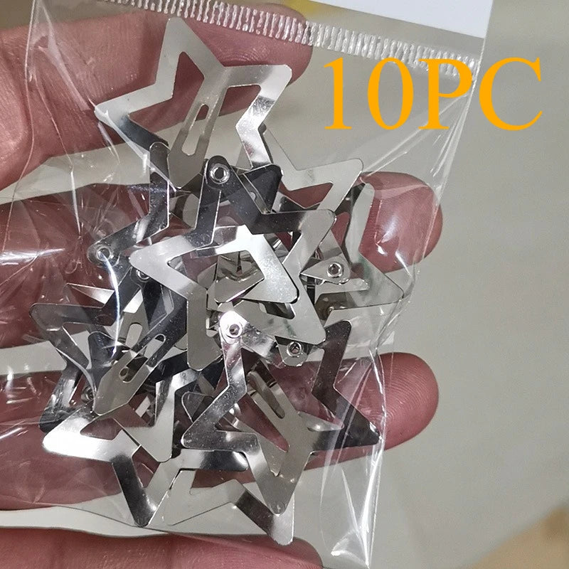 10/25/50/100pcs Y2K Silver Star Hair Clips