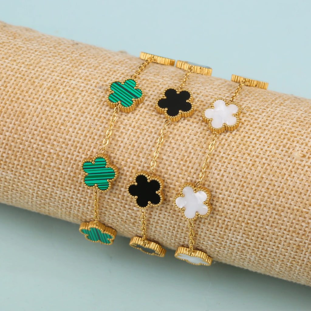 Stainless Steel Clover Flower Bracelet