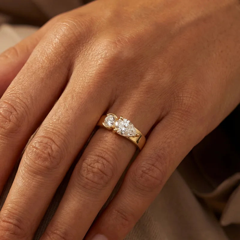 925 Sterling Silver Water Drop CZ Ring
