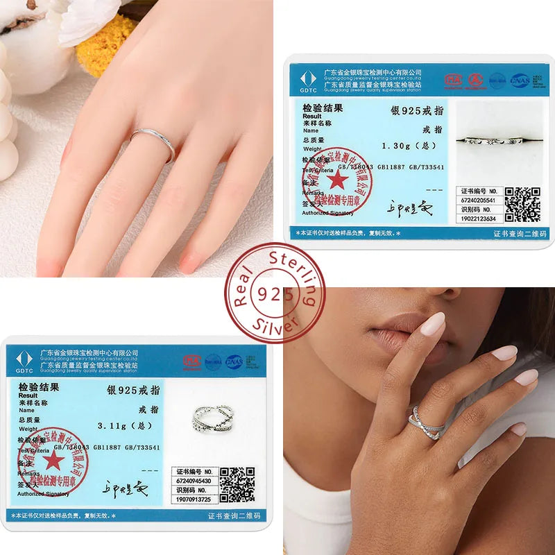 925 Silver Infinity Zircon Ring for Women