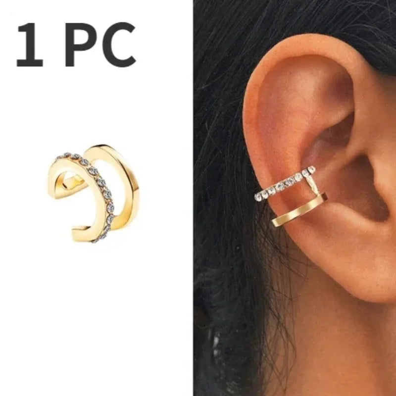 Cute Metal Leaf Ear Cuff Clip Earrings