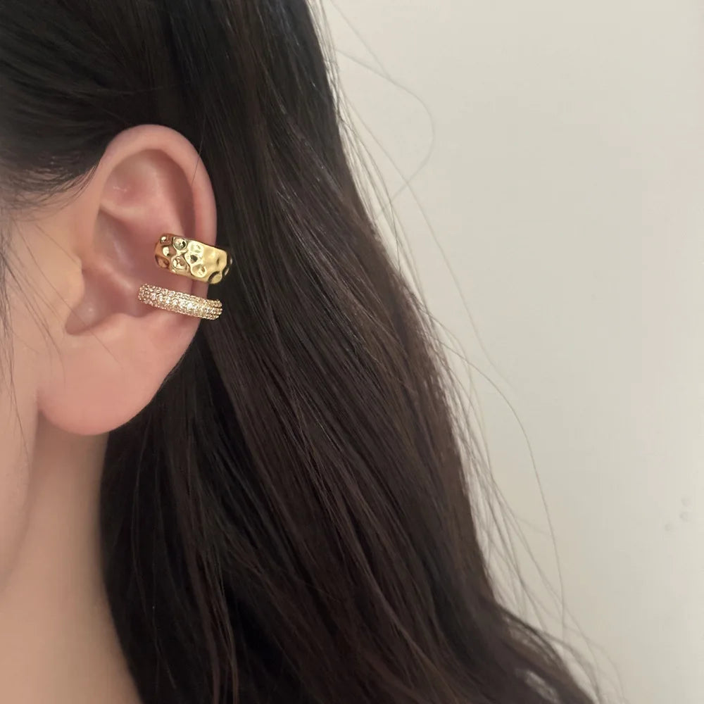 Shiny Rhinestone Double Layer Ear Cuff